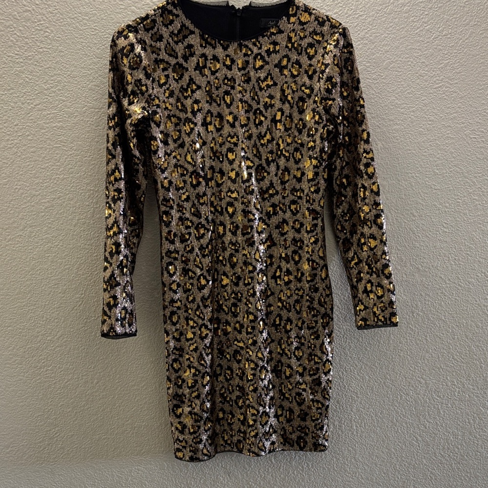 Leopard Print Long Sleeve Dress